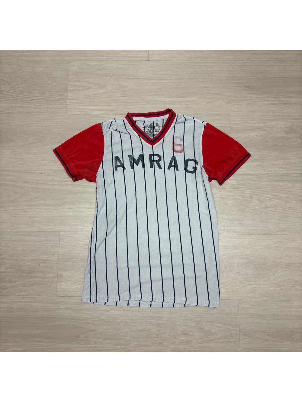 Vintage Y2K twee baseball American rag short sleeve shirt